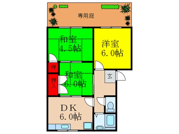 コーポ桑才Ｃ棟の物件間取画像